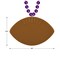 12 Pack Bulk Purple Party Bead Necklaces with Football Medallion